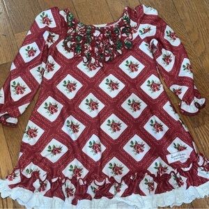 SweetHoney Red and White Floral Kids Nightgown